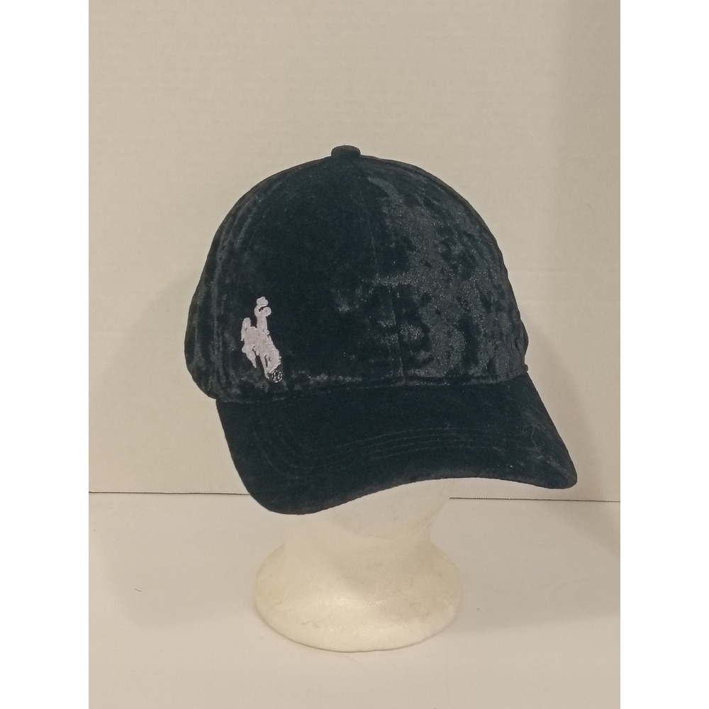 ZooZatz Wyoming Cowboys Black Crushed Velvet Baseball Hat Adjustable‎ Cap